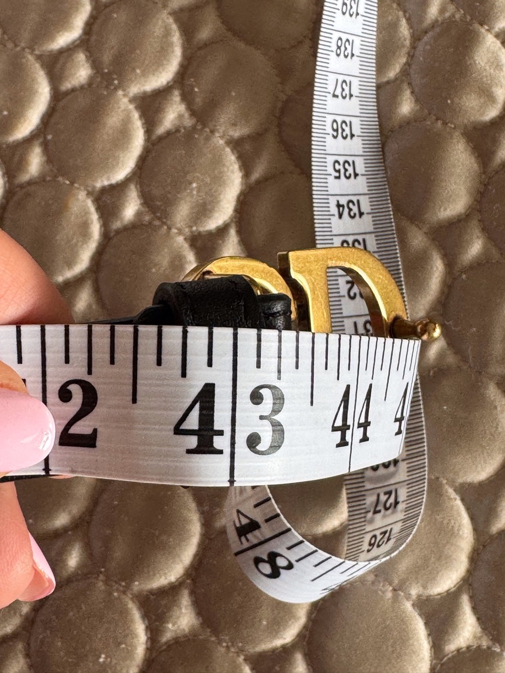 Fashion Designer Black Leather Belt with Gold Double-Buckle - Picture 7 of 11